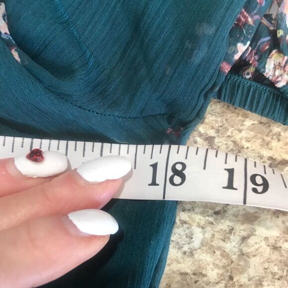 Mudd Green and Maroon Floral Dress Size Small - Picture 4 of 8